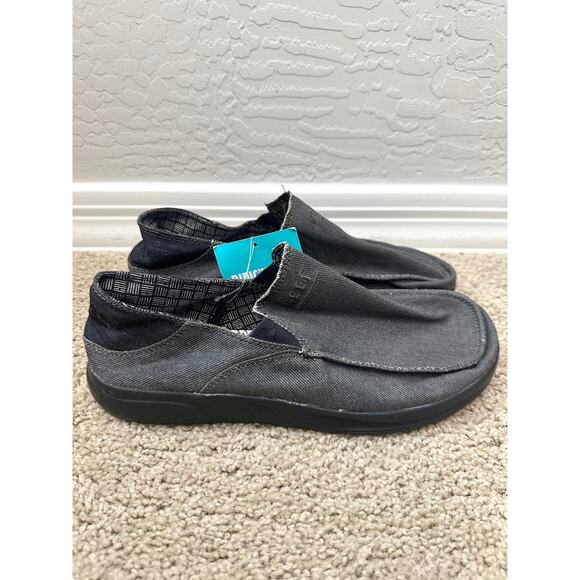 REEF Men’s Cushion Coast Slip‑On Canvas Shoe Black Stone NWT | US Size 8 - Picture 1 of 7